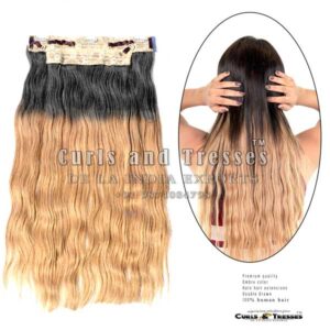 Halo hair extensions, dual color , Balayage / Piano & Ombre shades - Curls  and Tresses - De la India Exports