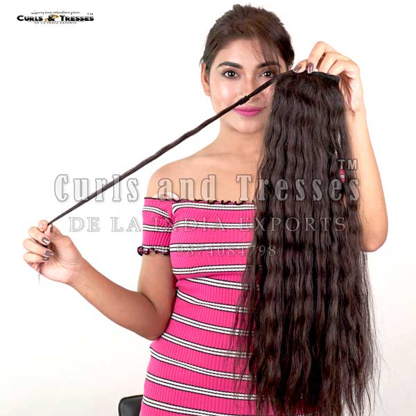 Curly Ponytail hair extensions, Natural hair, Natural color - Curls and  Tresses - De la India Exports