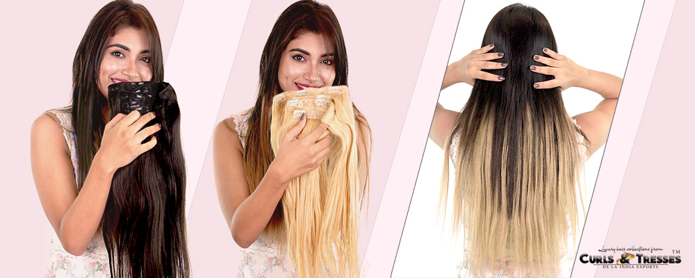 clip on hair extensions, human hair extensions, clip on human hair extensions