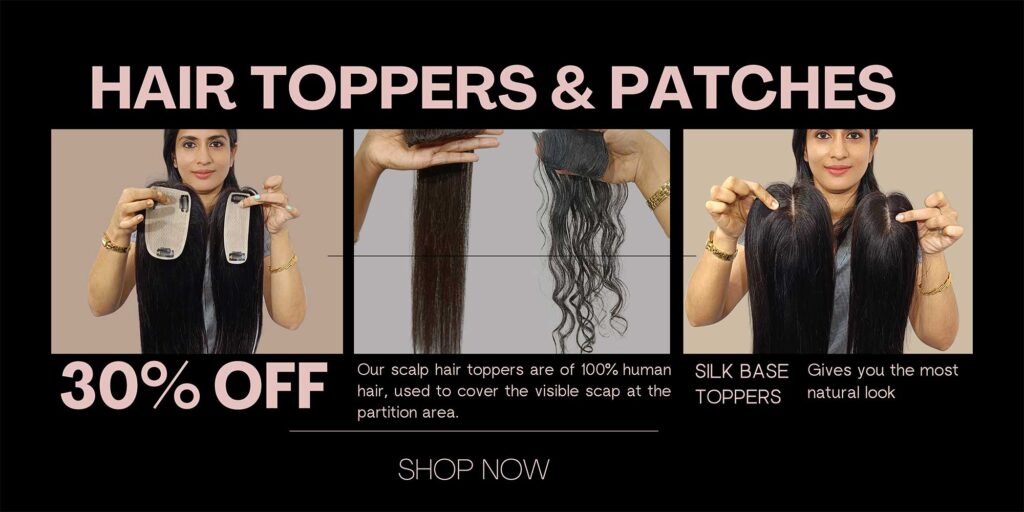 scalp toppers, human hair toppers,