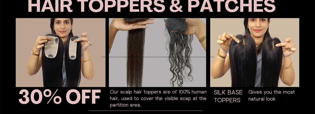scalp toppers, human hair toppers,