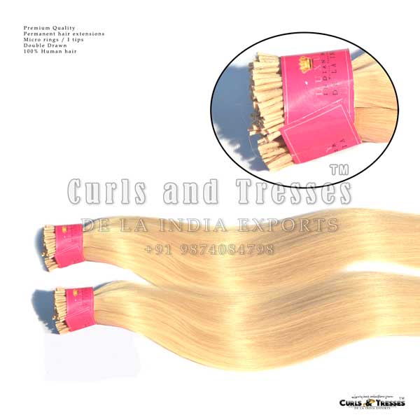 Micro Ring Hair Extensions ( I Tip ),Permanent, Blonde shades - Image 3