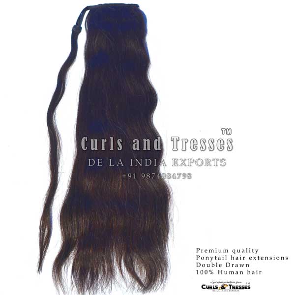 Ponytail Hair Extensions, Double drawn, Wavy/Straight- all colors - Image 4