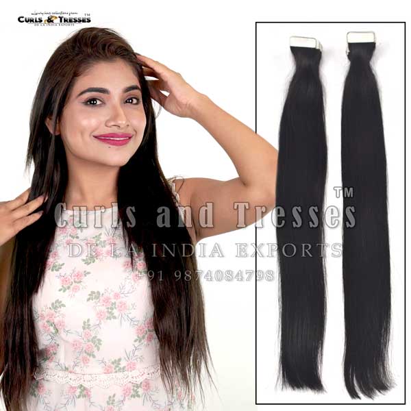 Tape in hair extensions, permanent, Natural hair, natural color - Image 2