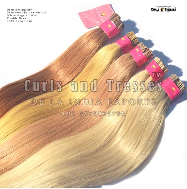 Micro Ring Hair Extensions ( I Tip ),Permanent, Blonde shades - Image 2