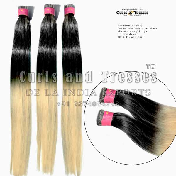 Micro Ring Hair Extensions ( I Tips ), Permanent, Dual/ Ombre colors - Image 2